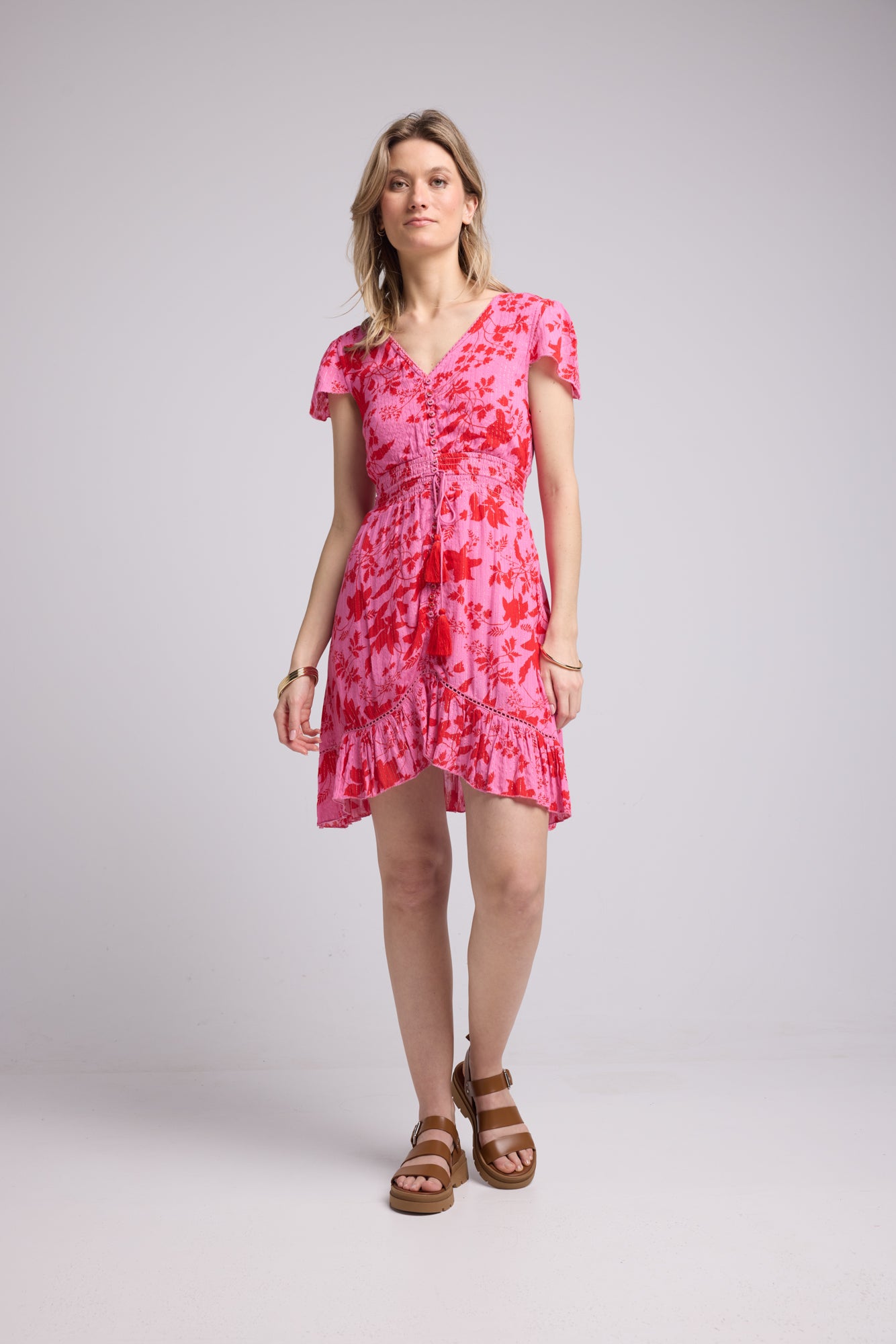 ROBE LORY SHORT/PINK RED P821