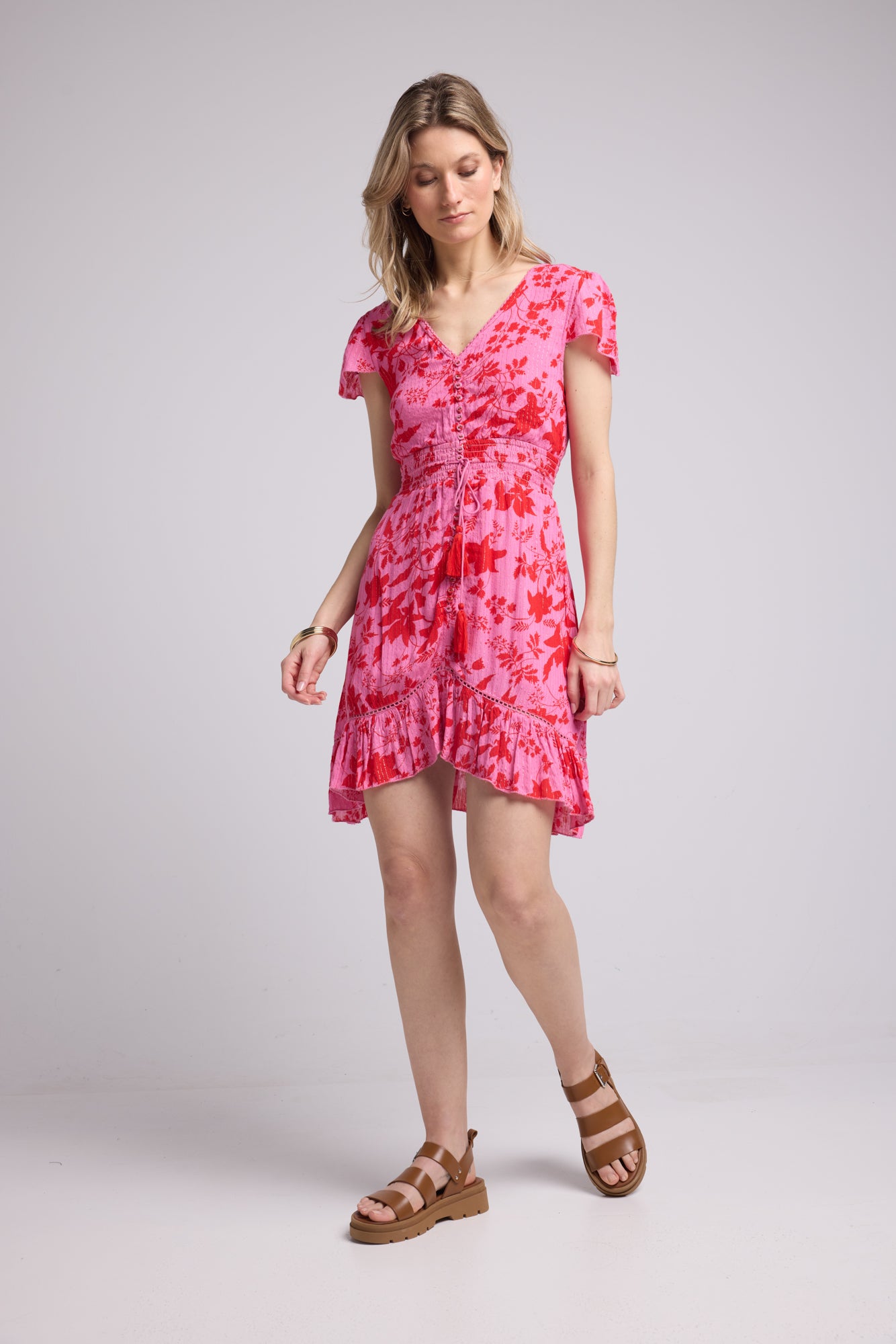 ROBE LORY SHORT/PINK RED P821