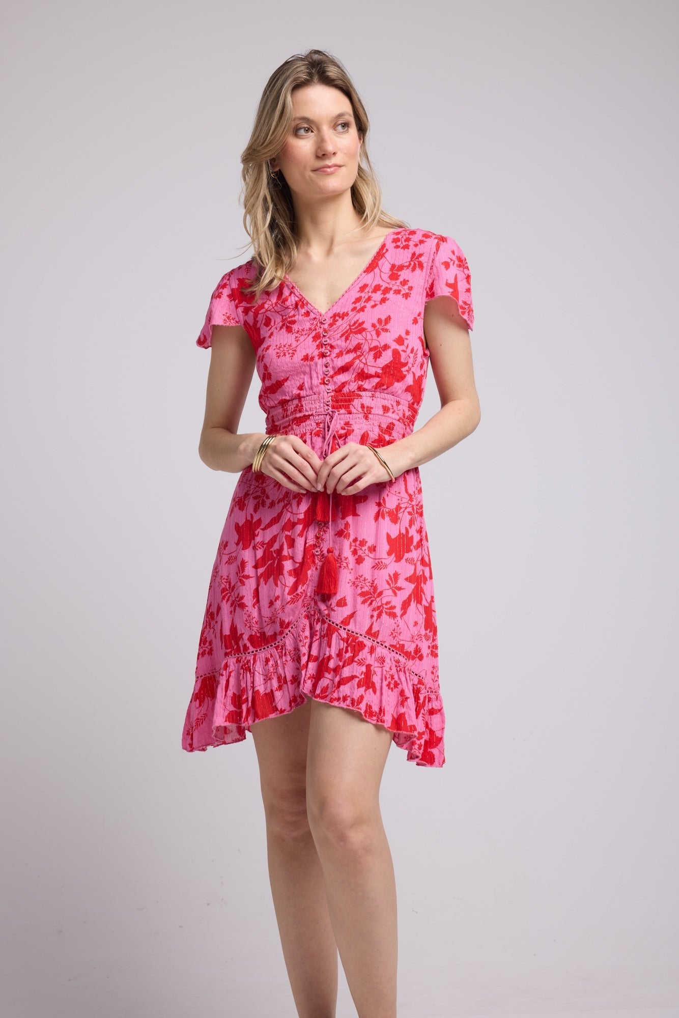 ROBE LORY SHORT/PINK RED P821