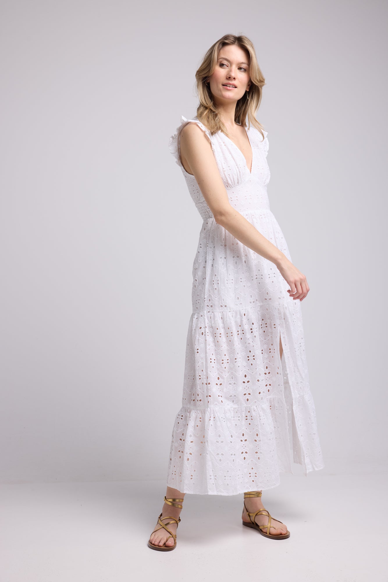 ROBE MELINE LONG WHITE