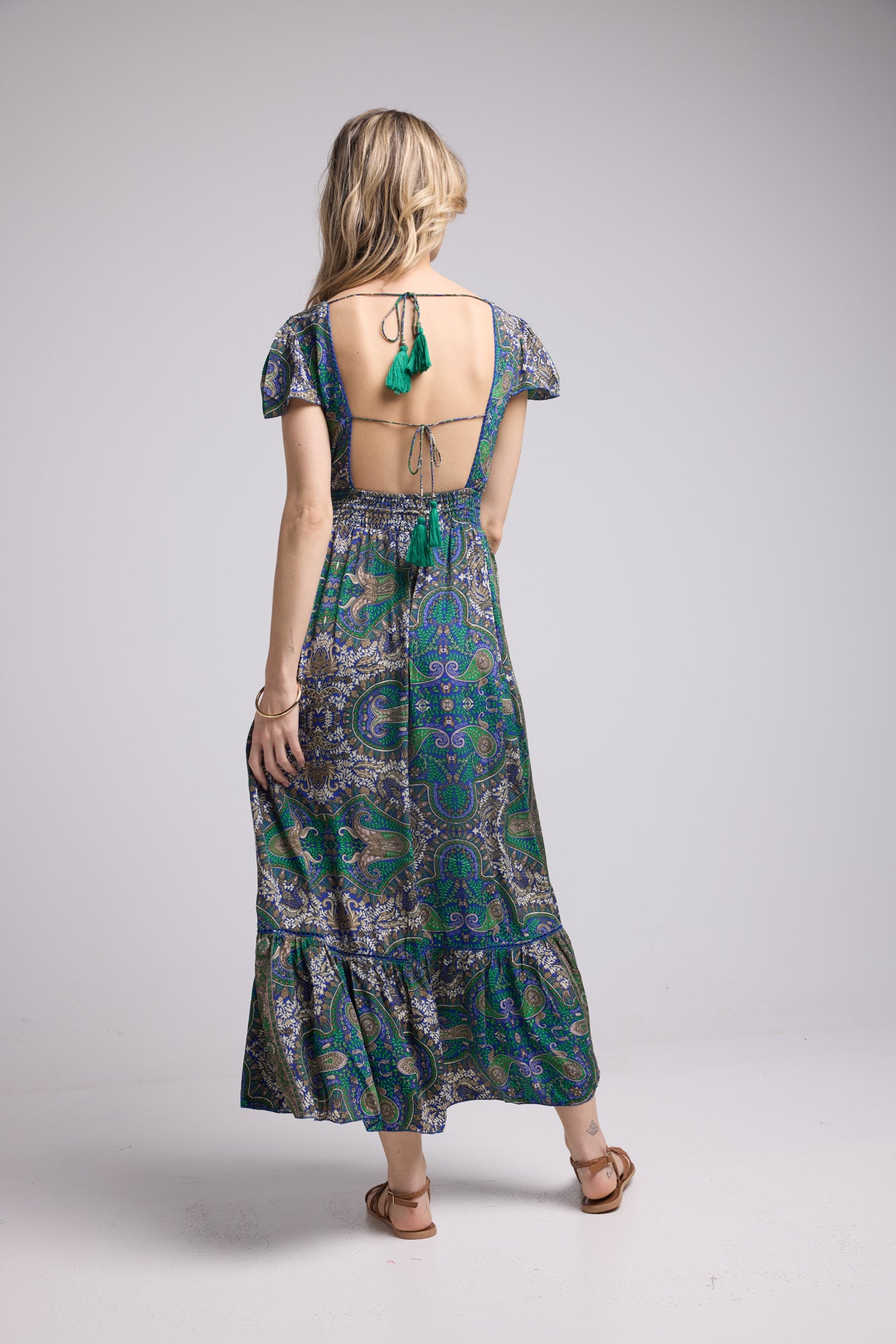 ROBE MILA/BANDANA VERT BLEU 3000