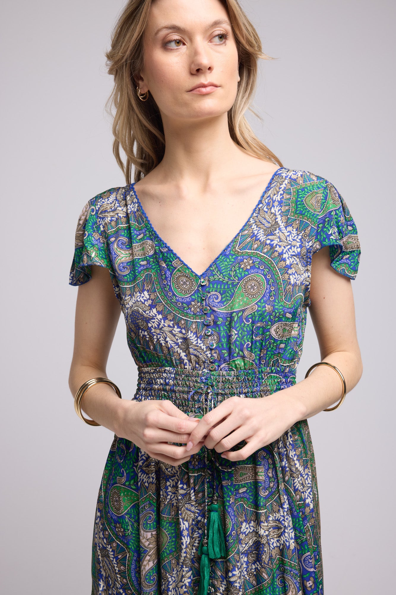 ROBE MILA/BANDANA VERT BLEU 3000