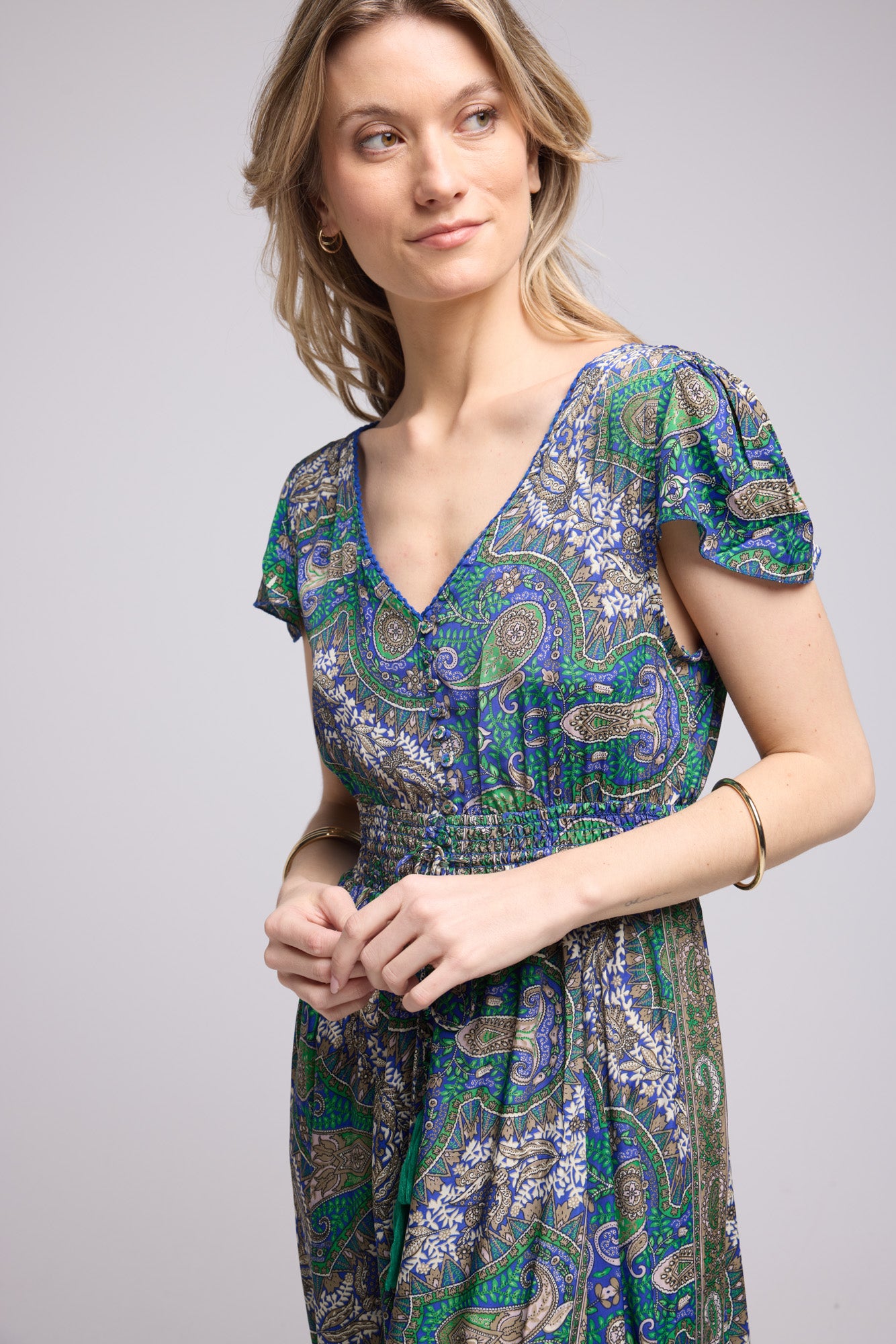 ROBE MILA/BANDANA VERT BLEU 3000