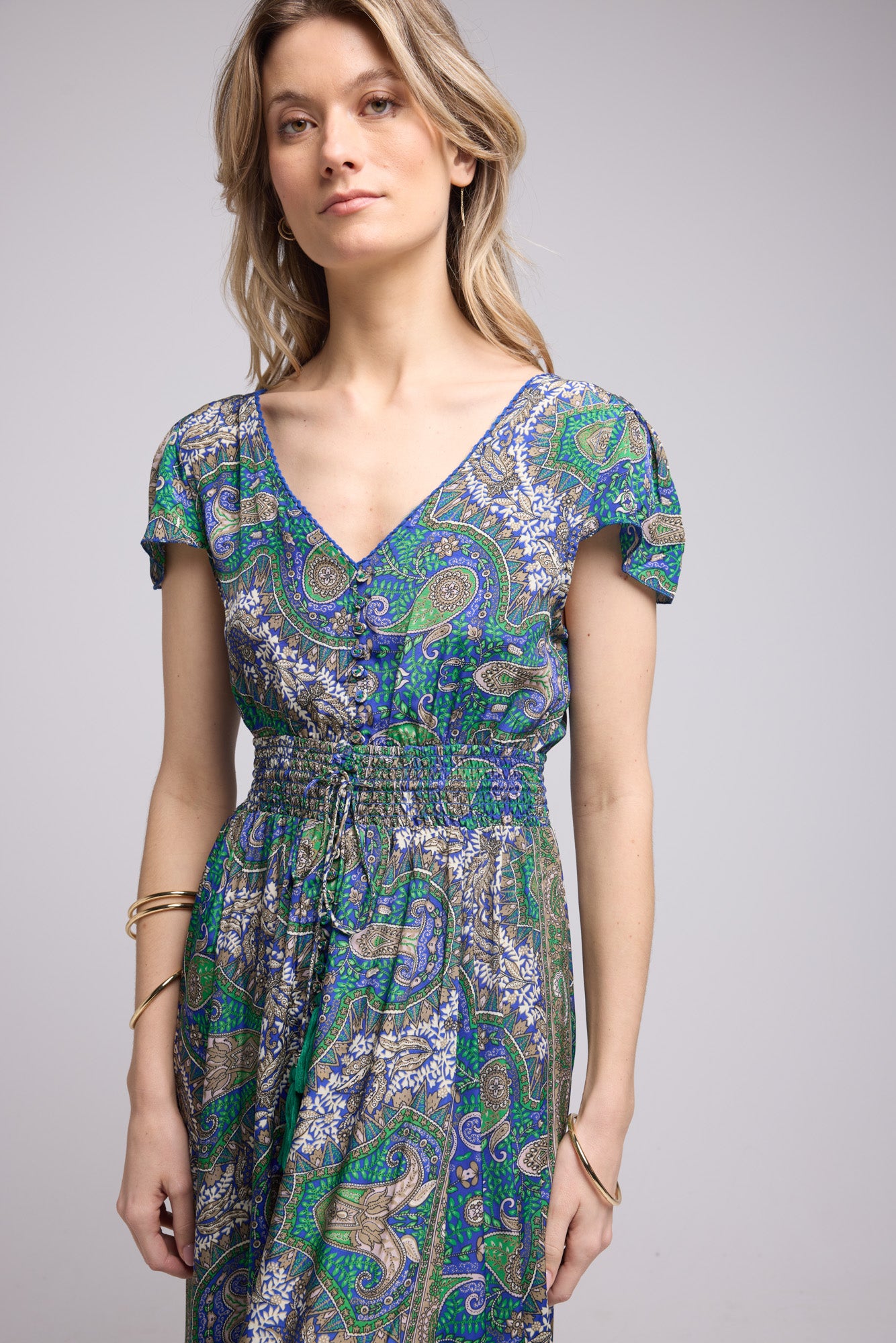 ROBE MILA/BANDANA VERT BLEU 3000