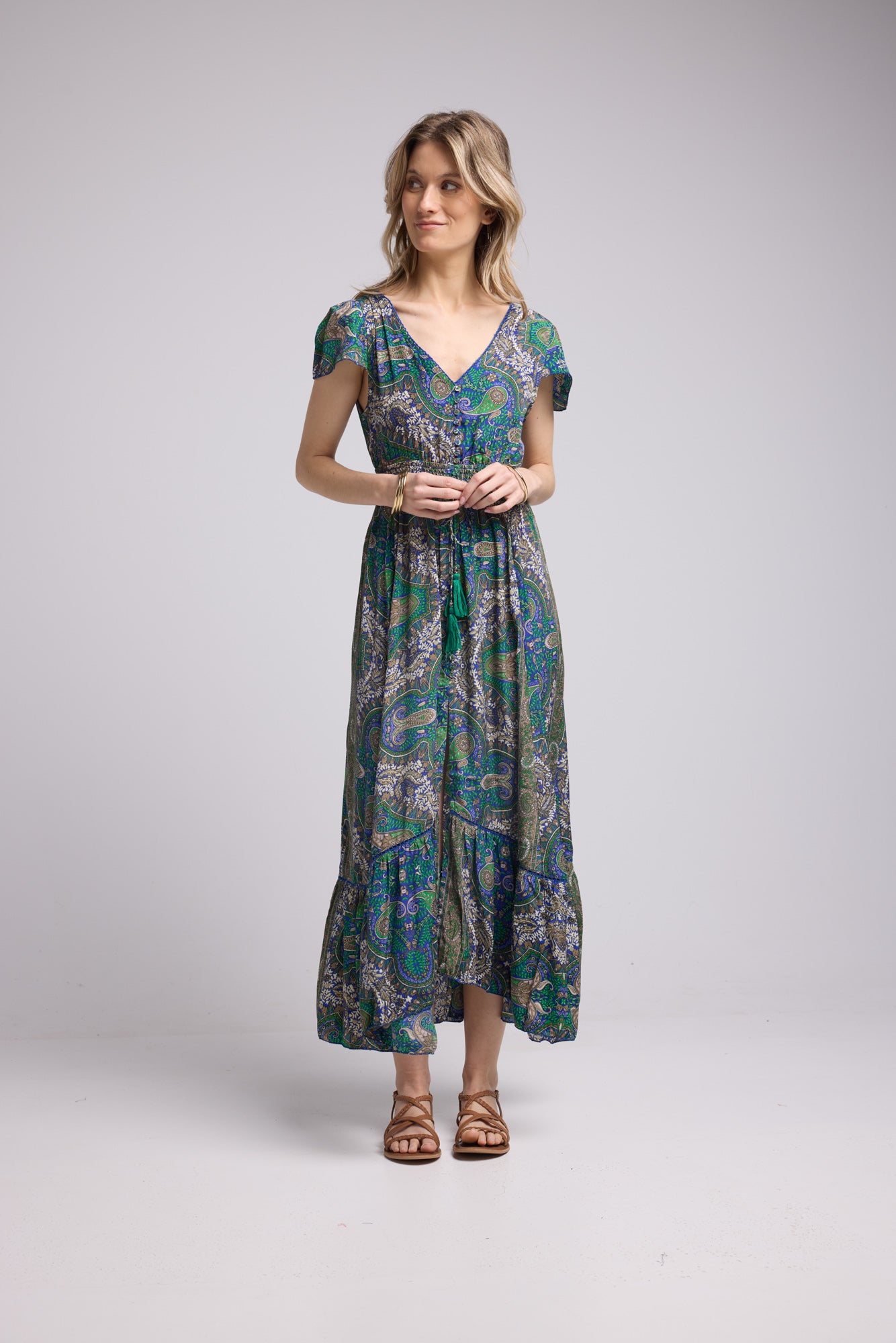 ROBE MILA/BANDANA VERT BLEU 3000