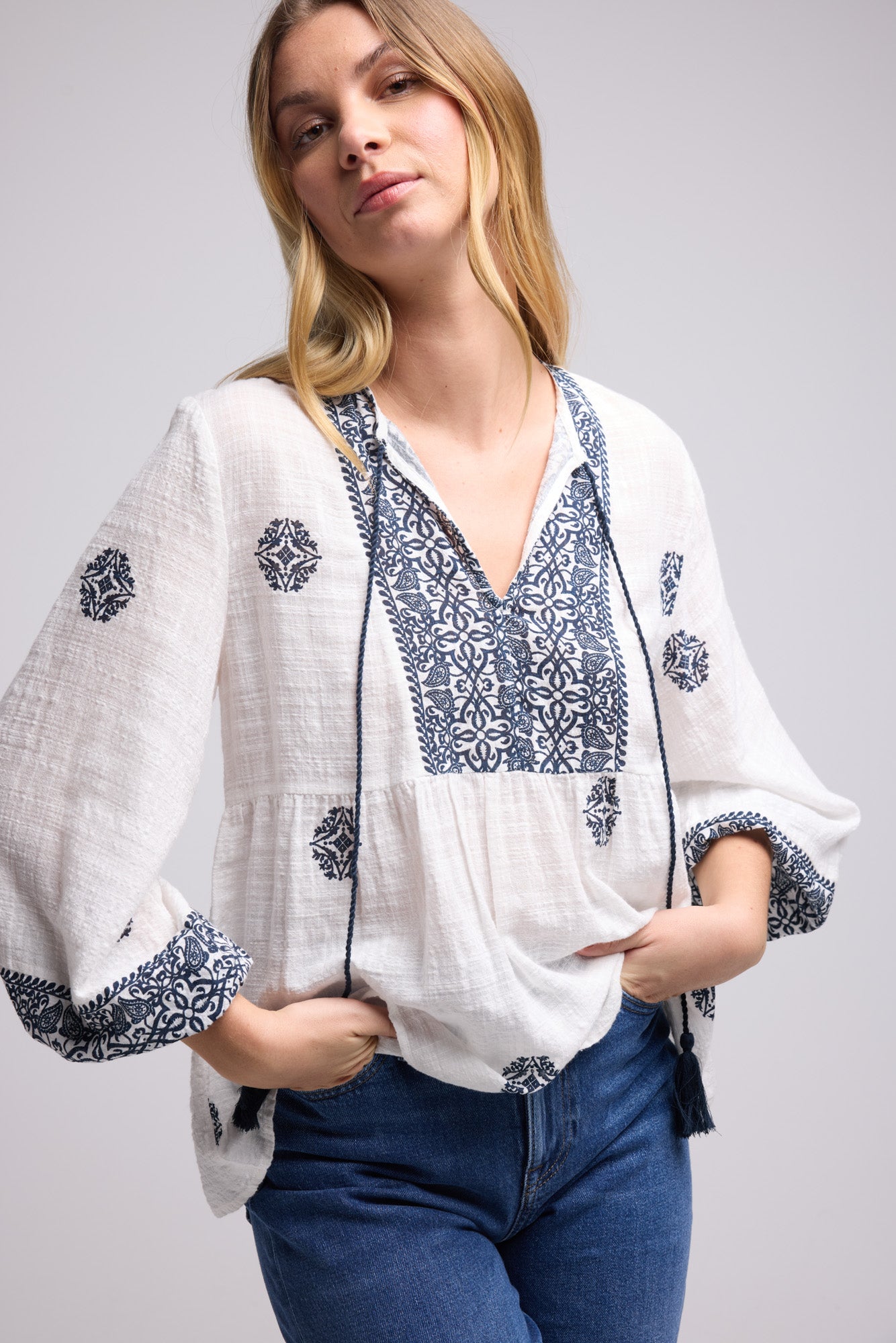 BLOUSE NUTS P19 NAVY