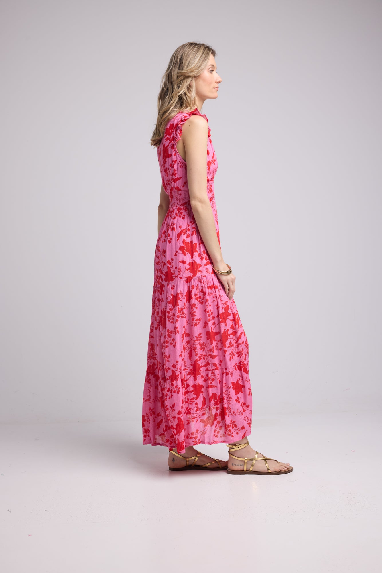 ROBE PENNY LONG/PINK RED P821