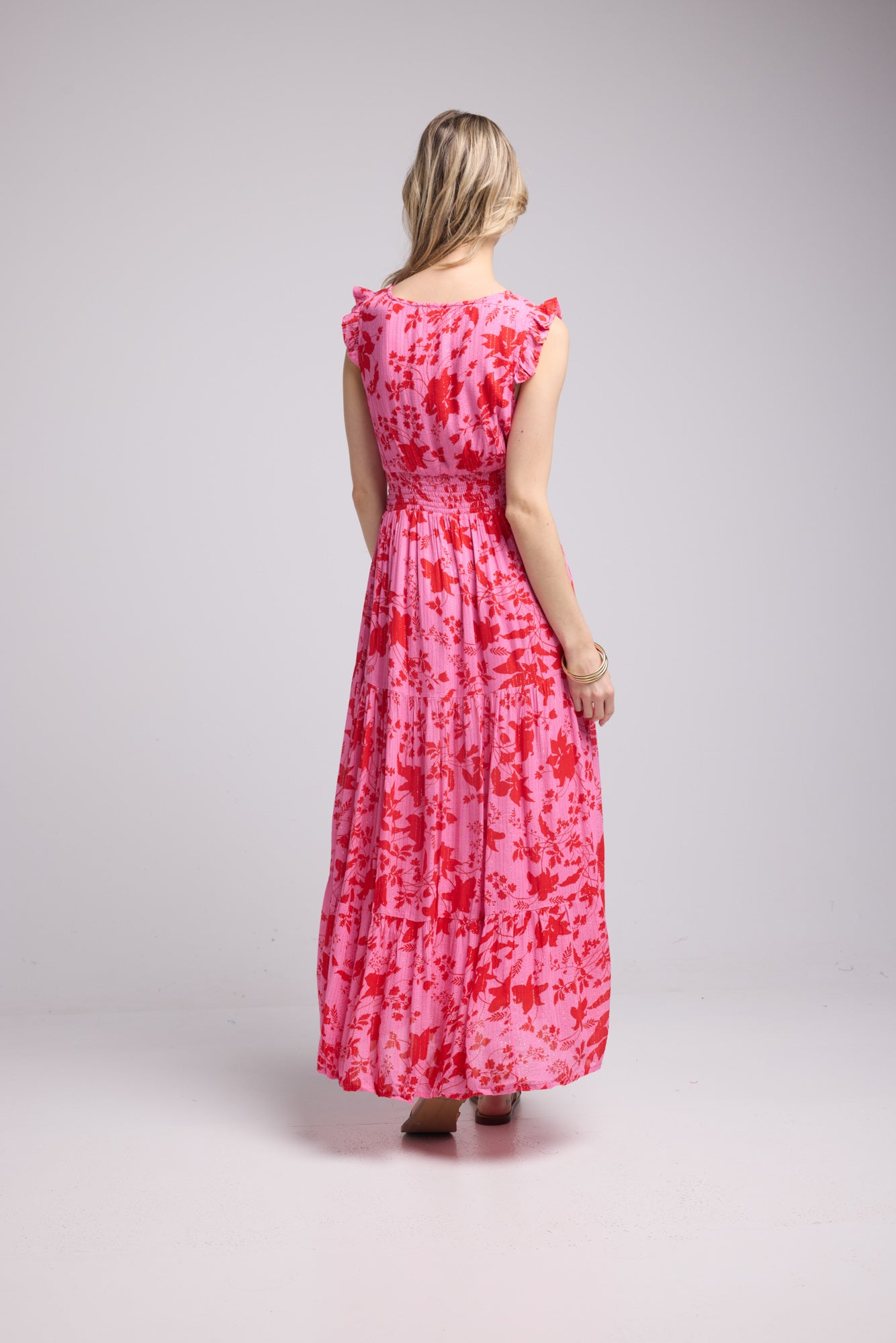 ROBE PENNY LONG/PINK RED P821