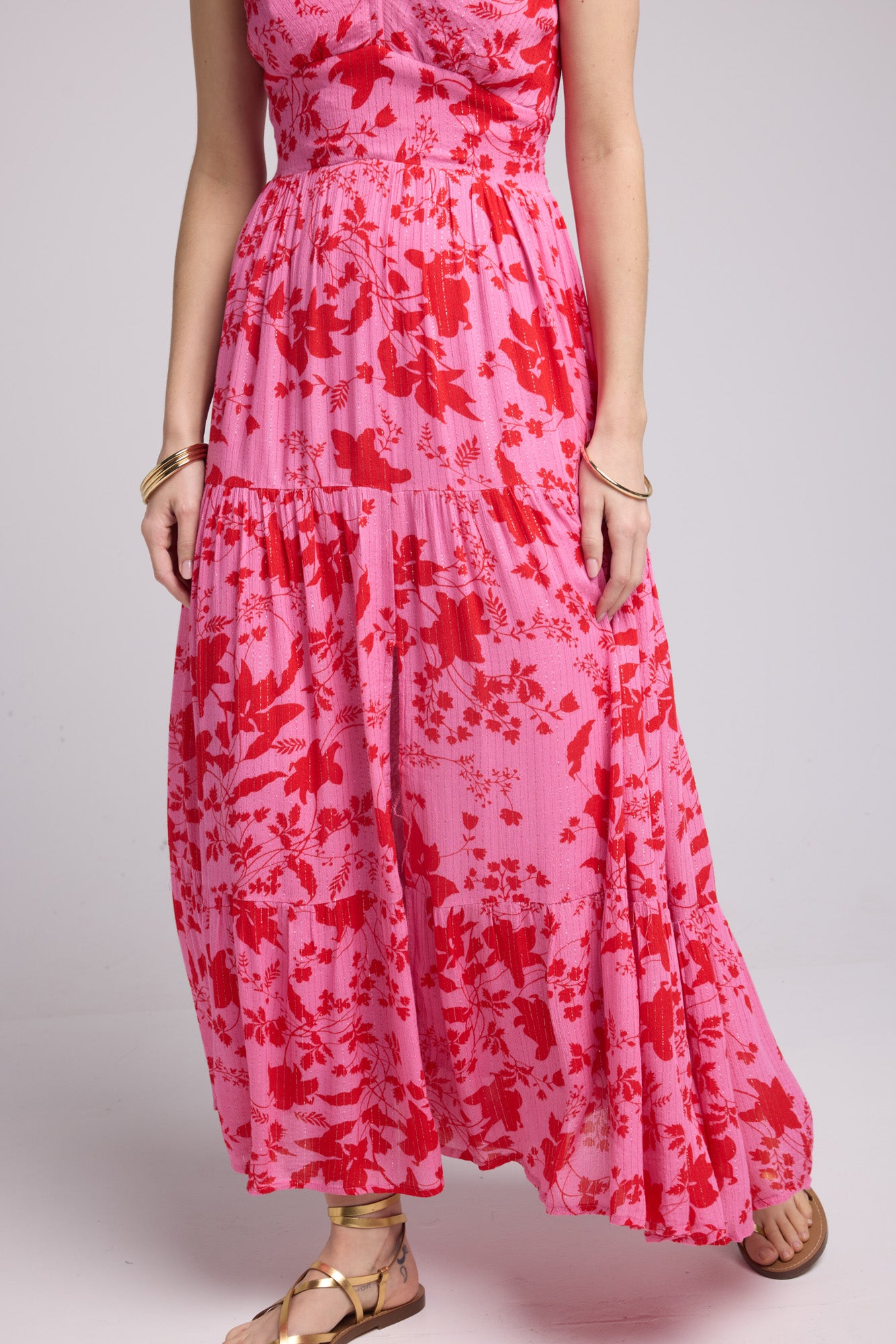 ROBE PENNY LONG/PINK RED P821