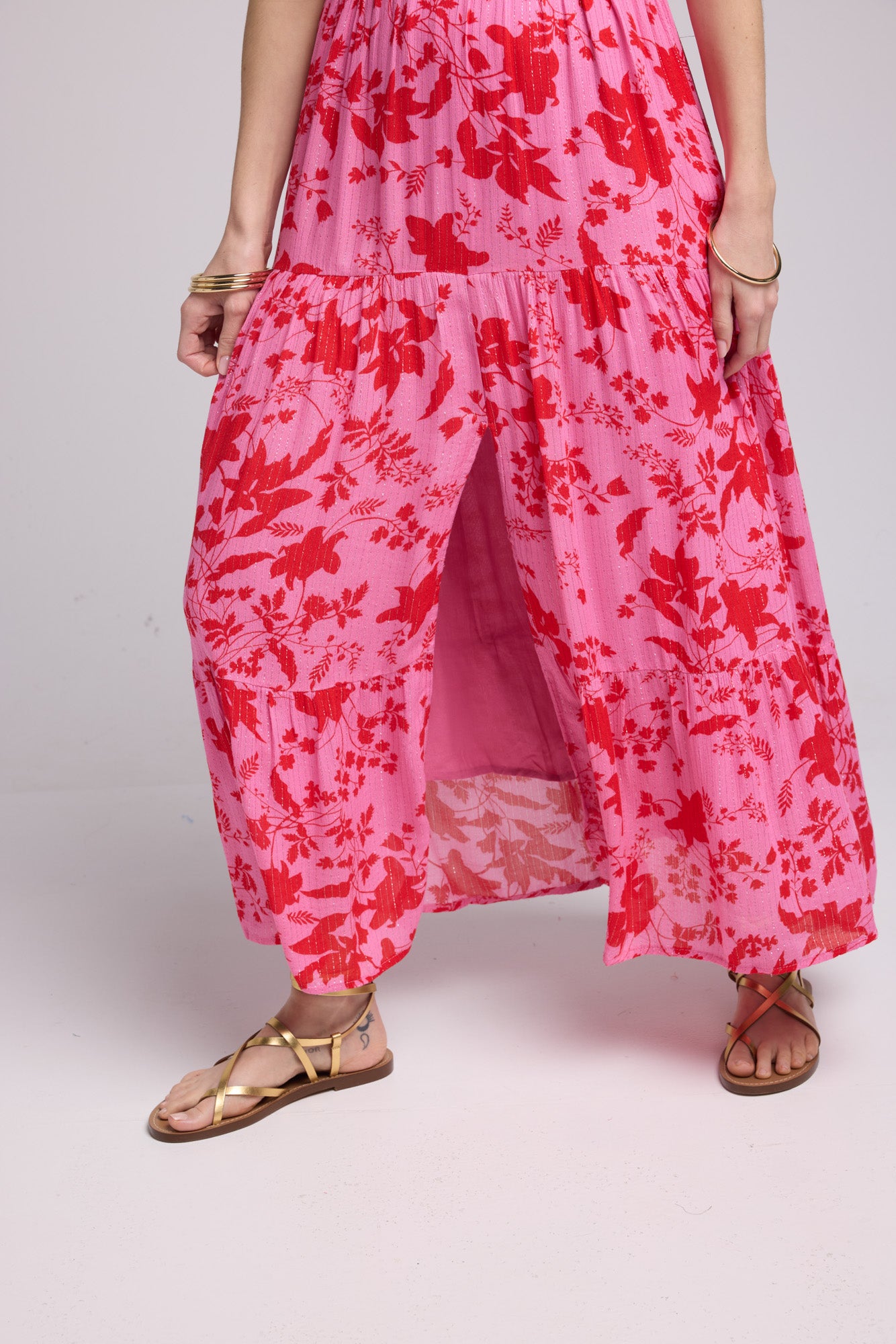 ROBE PENNY LONG/PINK RED P821