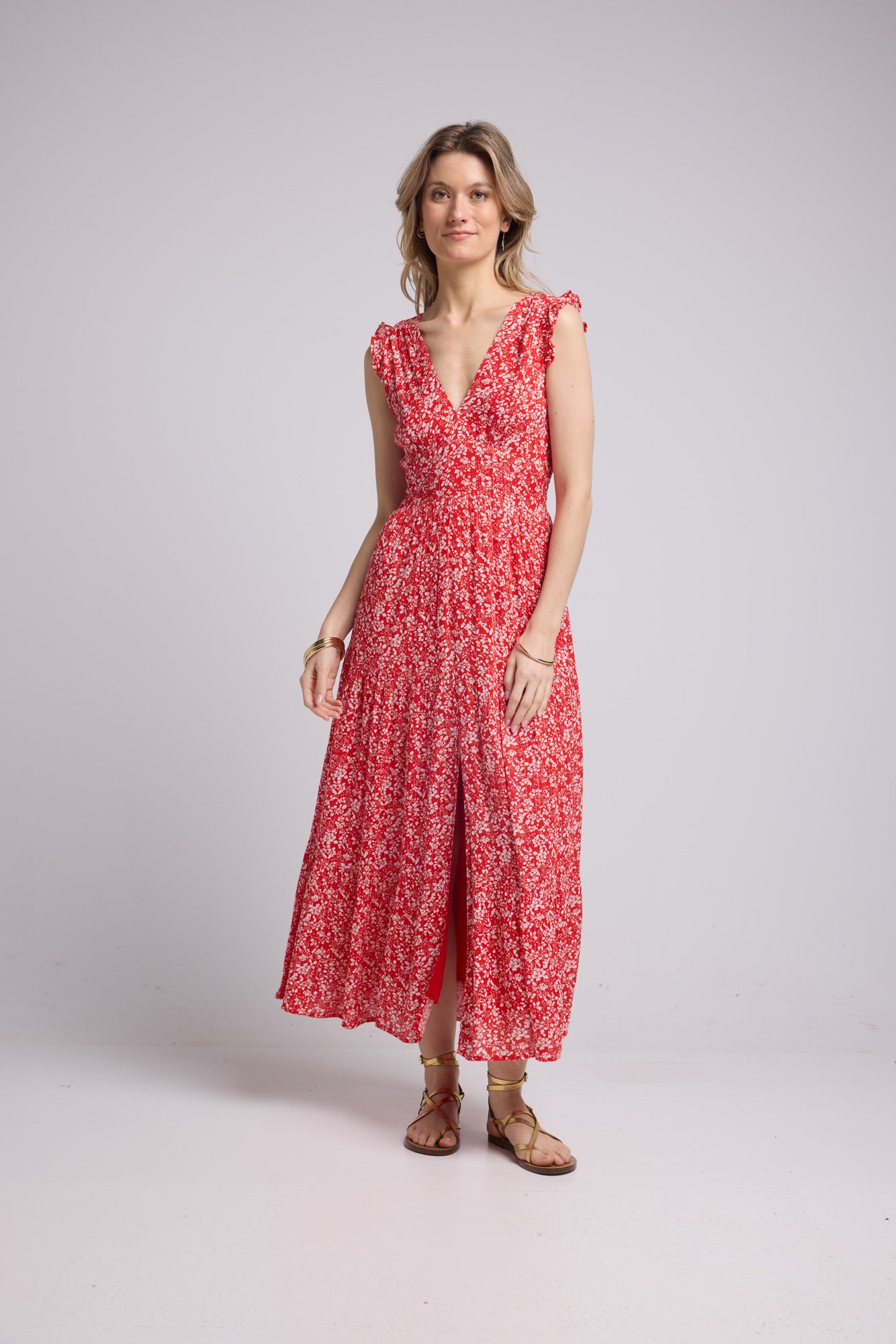 PENNY DRESS LONG/RED RED P815