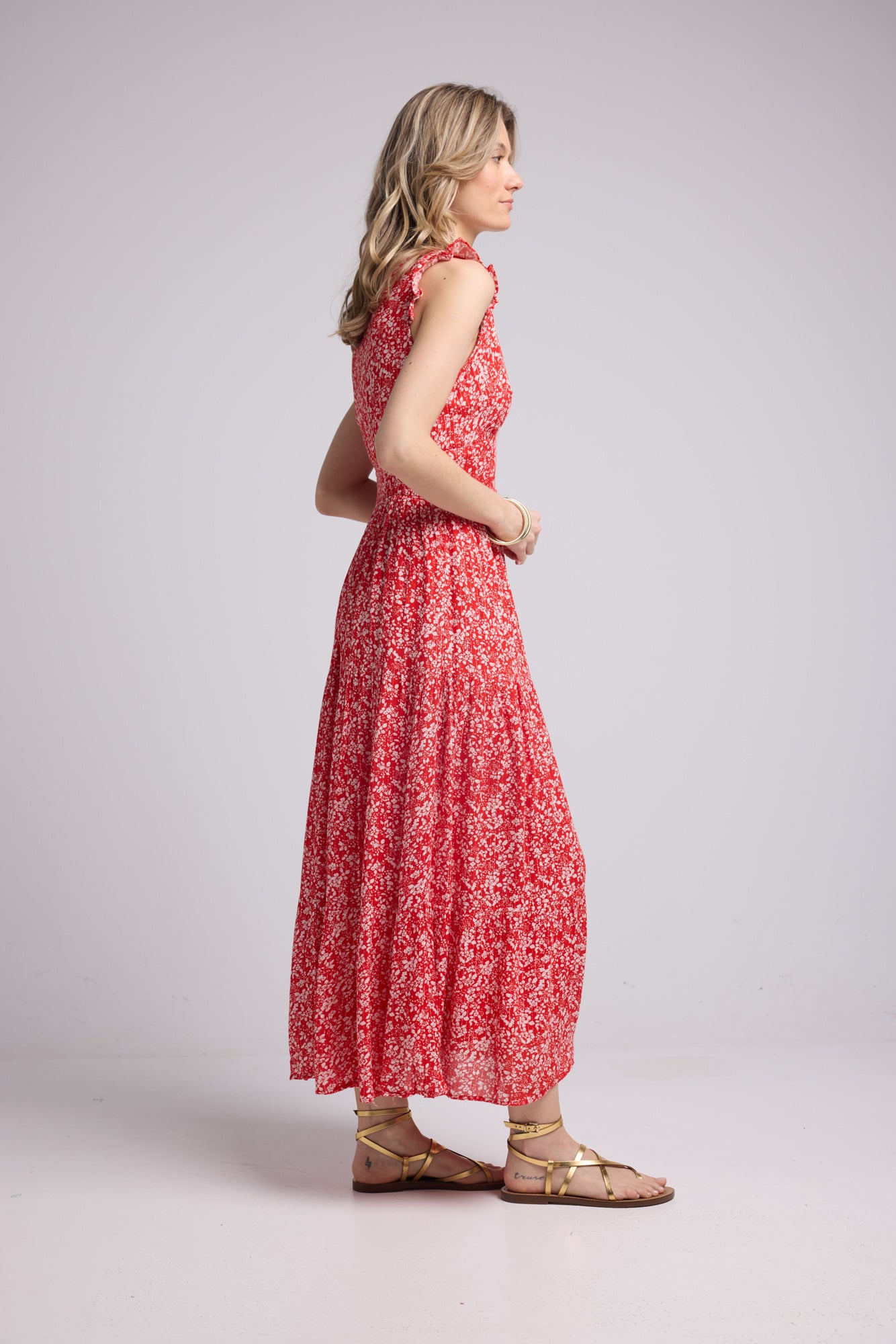 PENNY DRESS LONG/RED RED P815