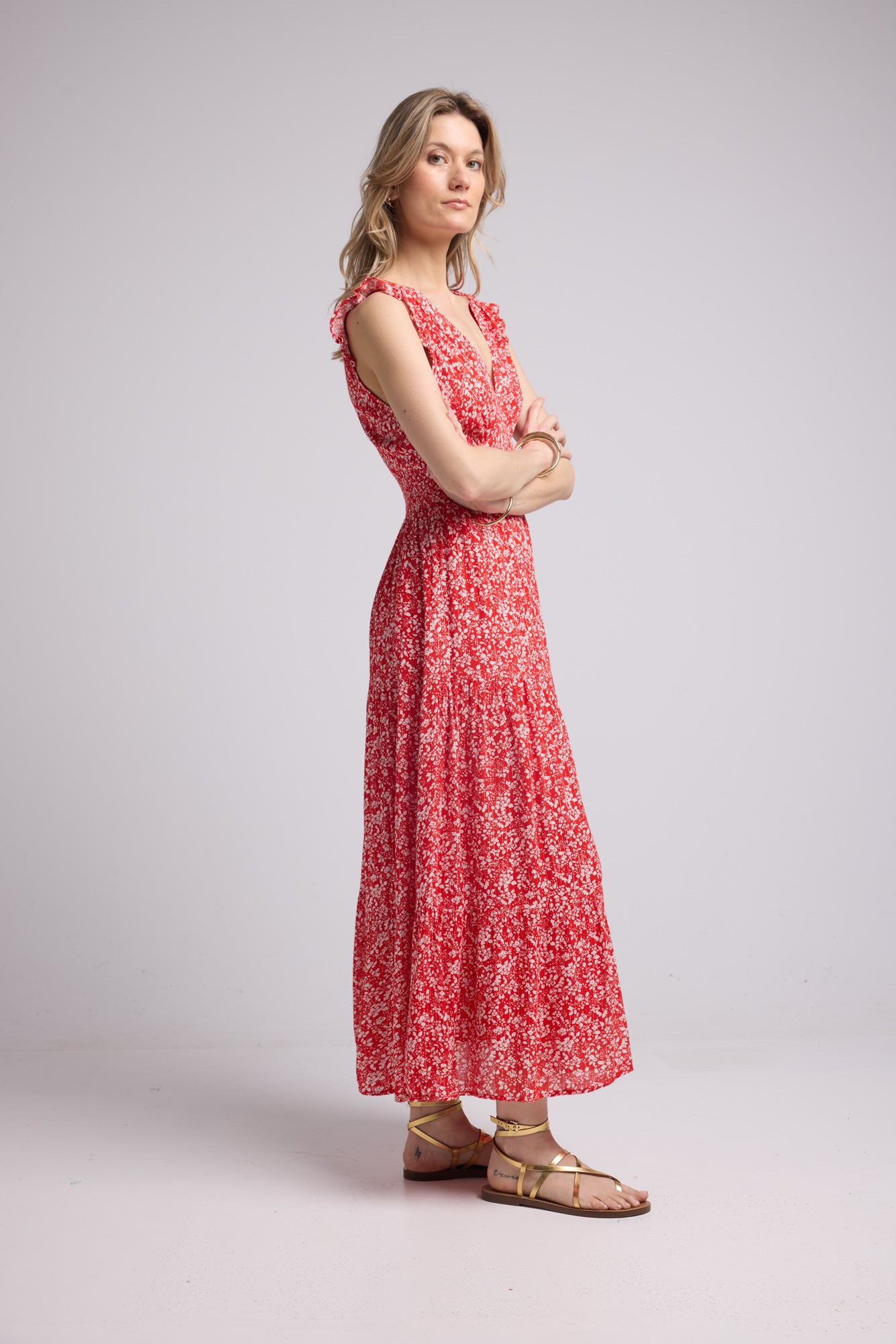 PENNY DRESS LONG/RED RED P815