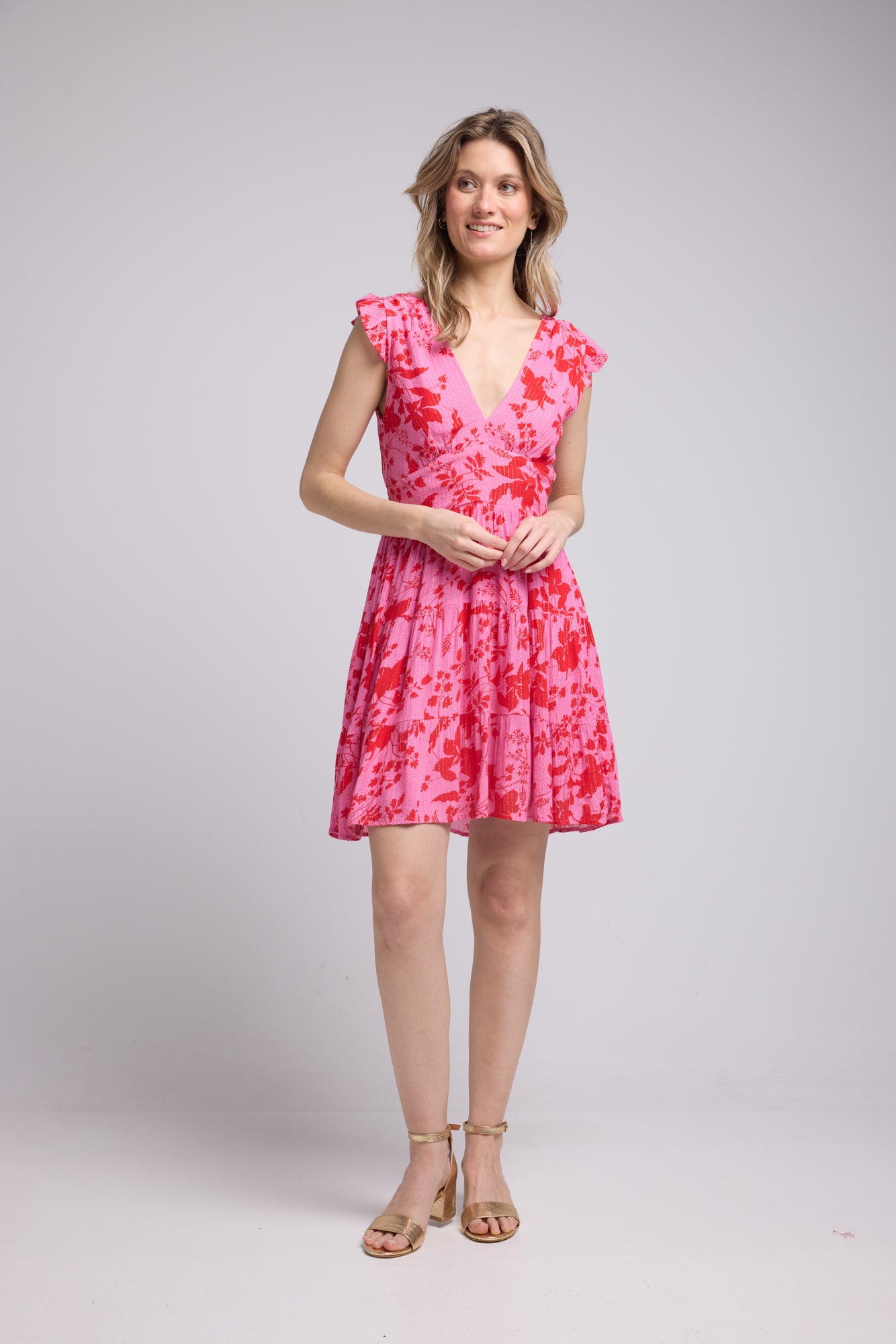 ROBE PENNY SHORT/ROSE ROUGE