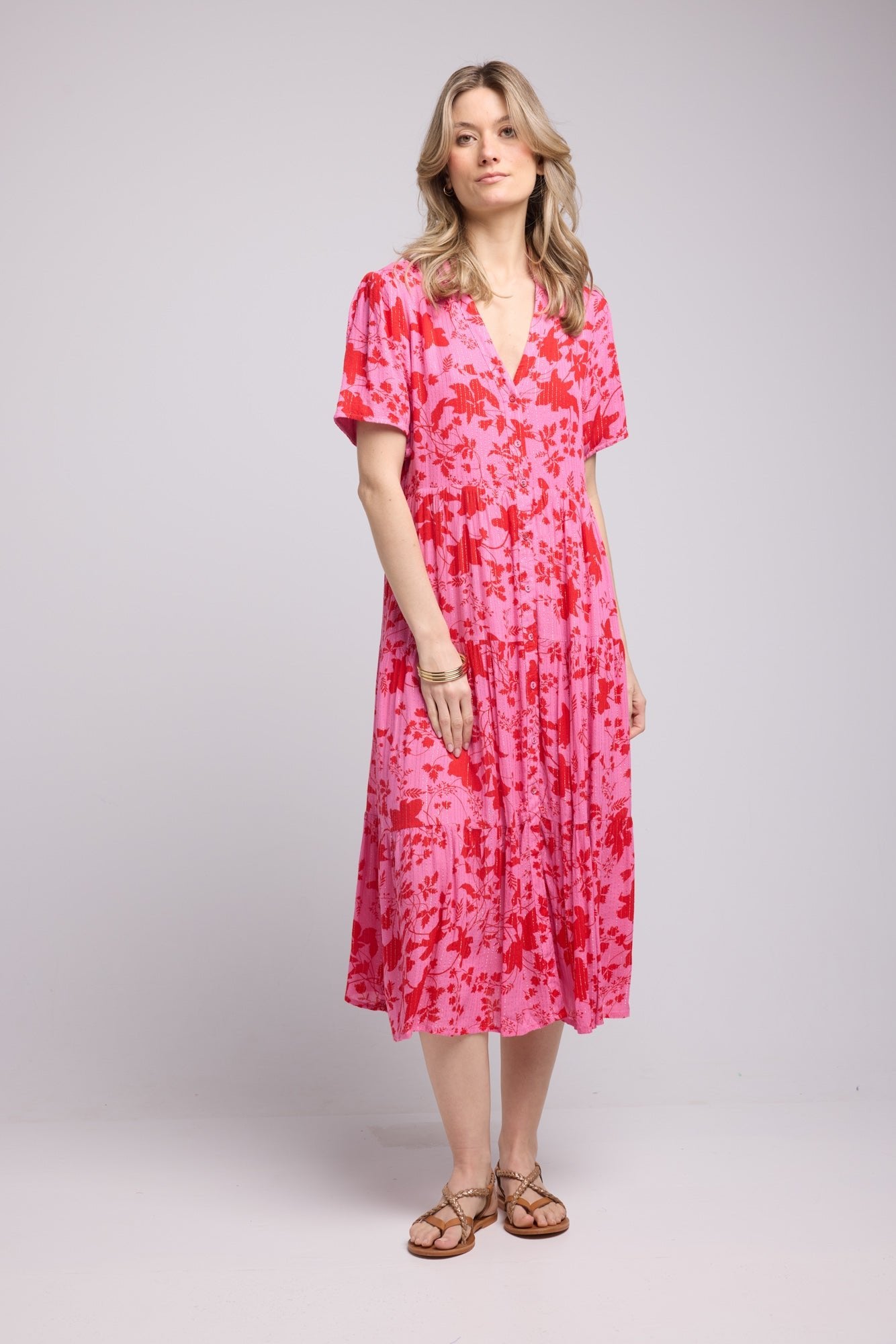 SANA PINK RED DRESS P821