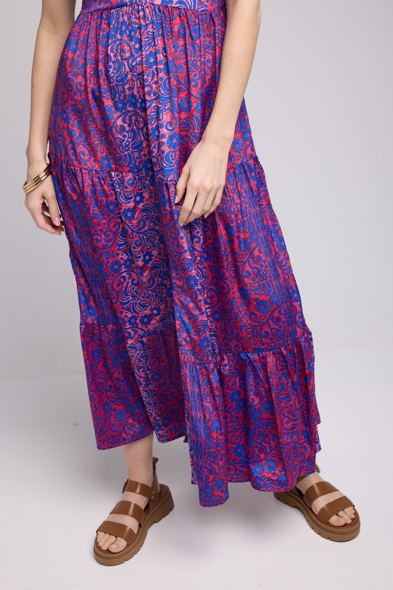 ROBE SANDY LONG FUSHIA BLUE P3003