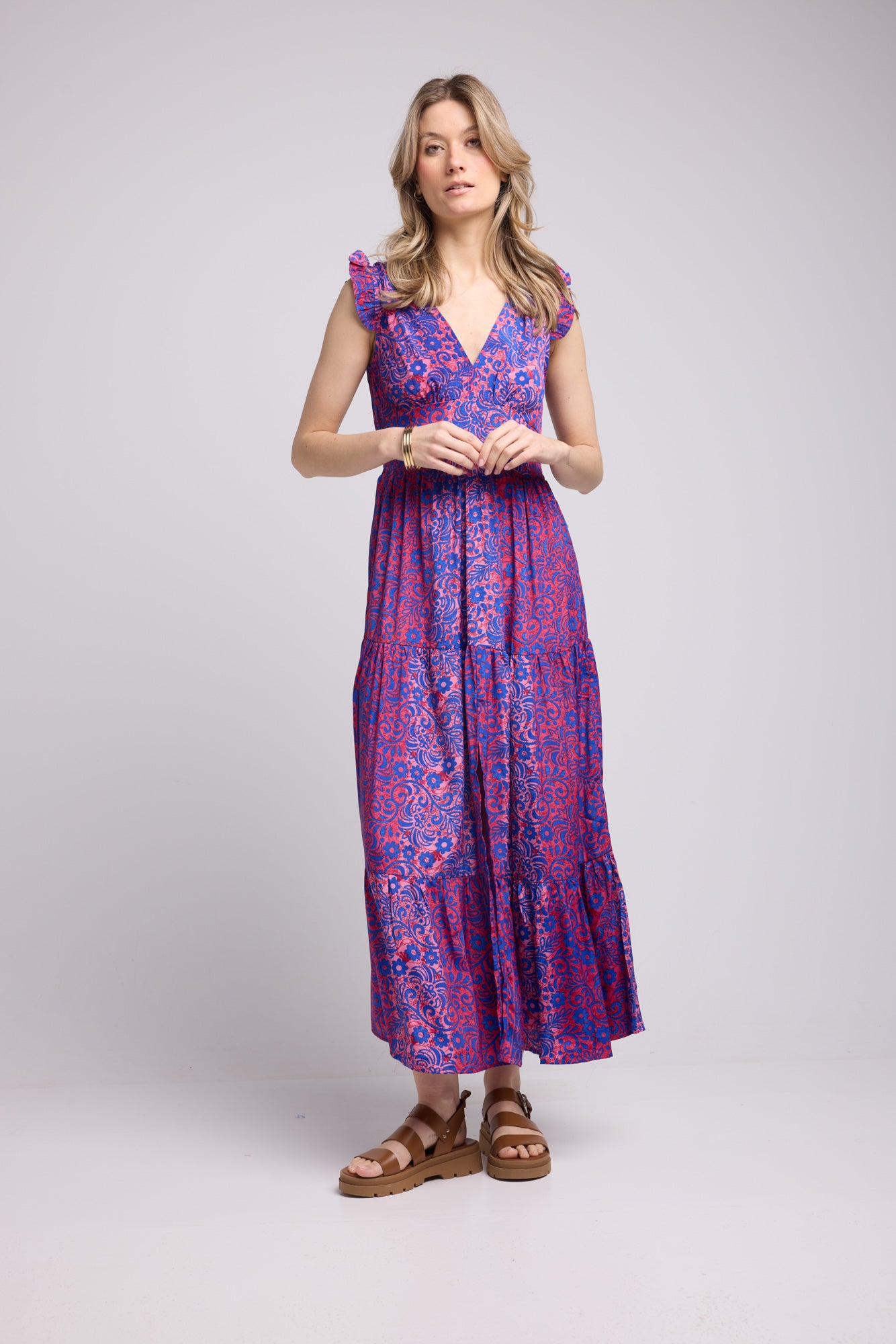 ROBE SANDY LONG FUSHIA BLUE P3003