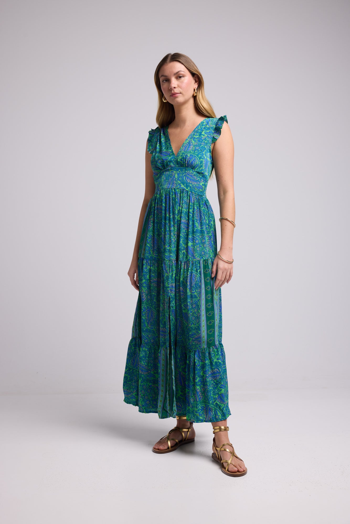 ROBE SANDY LONG GREEN P3010