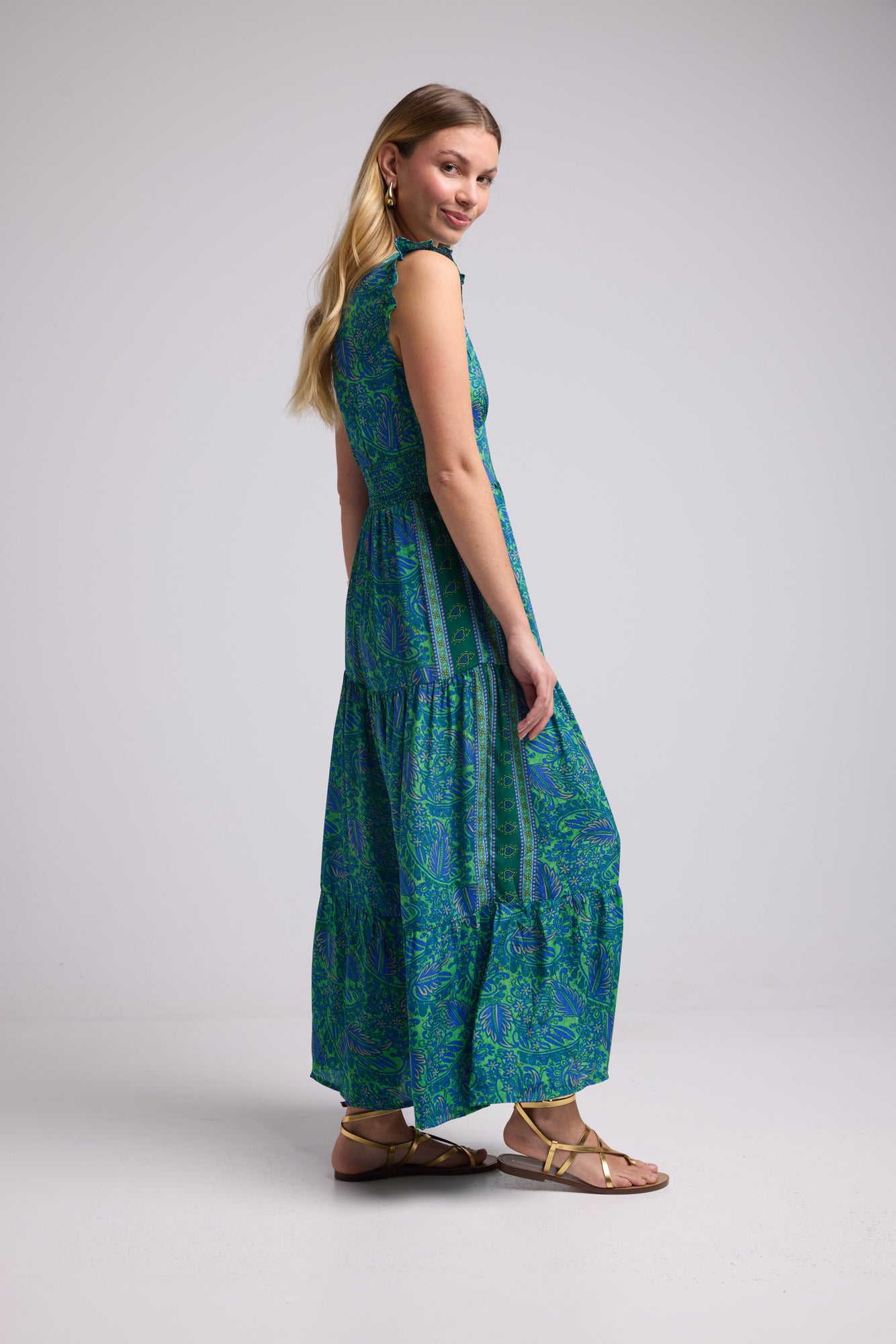 ROBE SANDY LONG GREEN P3010
