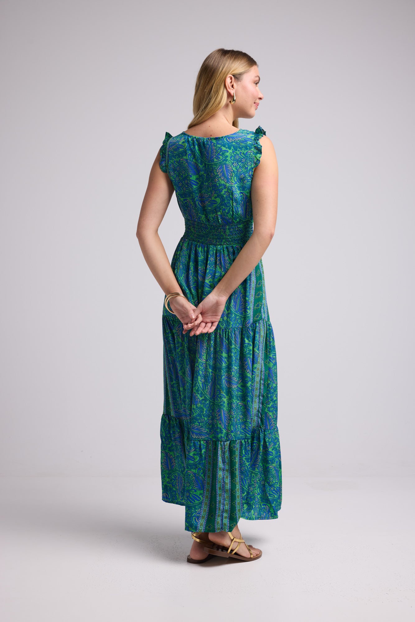ROBE SANDY LONG GREEN P3010