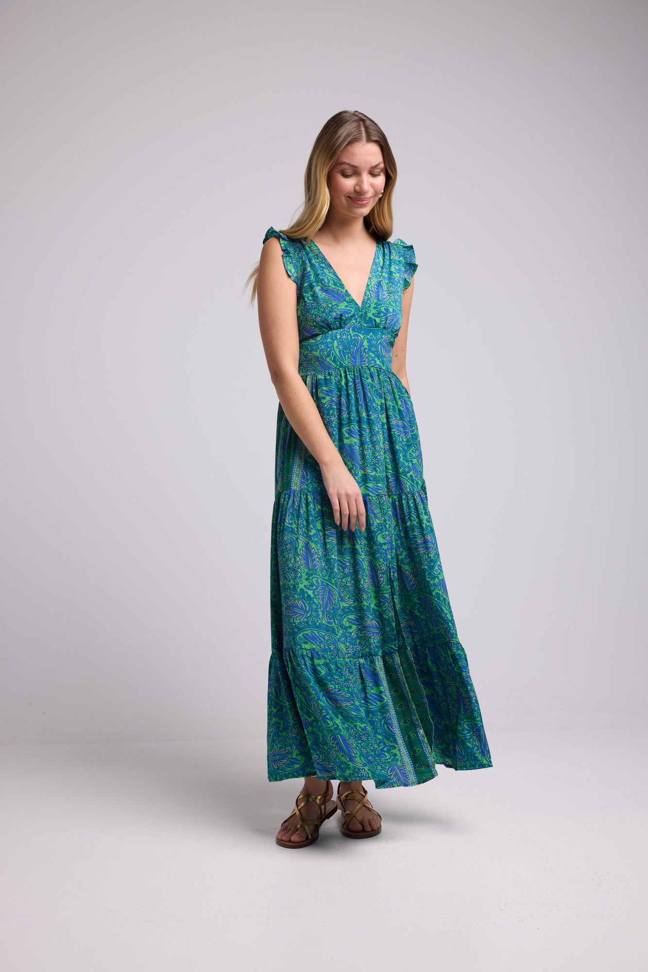 ROBE SANDY LONG GREEN P3010
