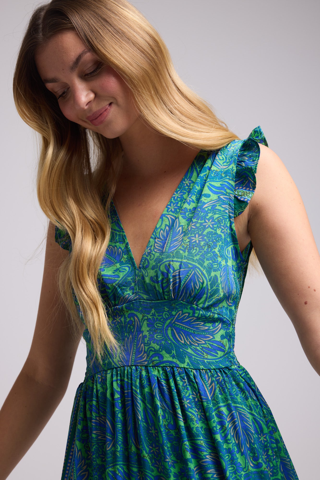 ROBE SANDY LONG GREEN P3010