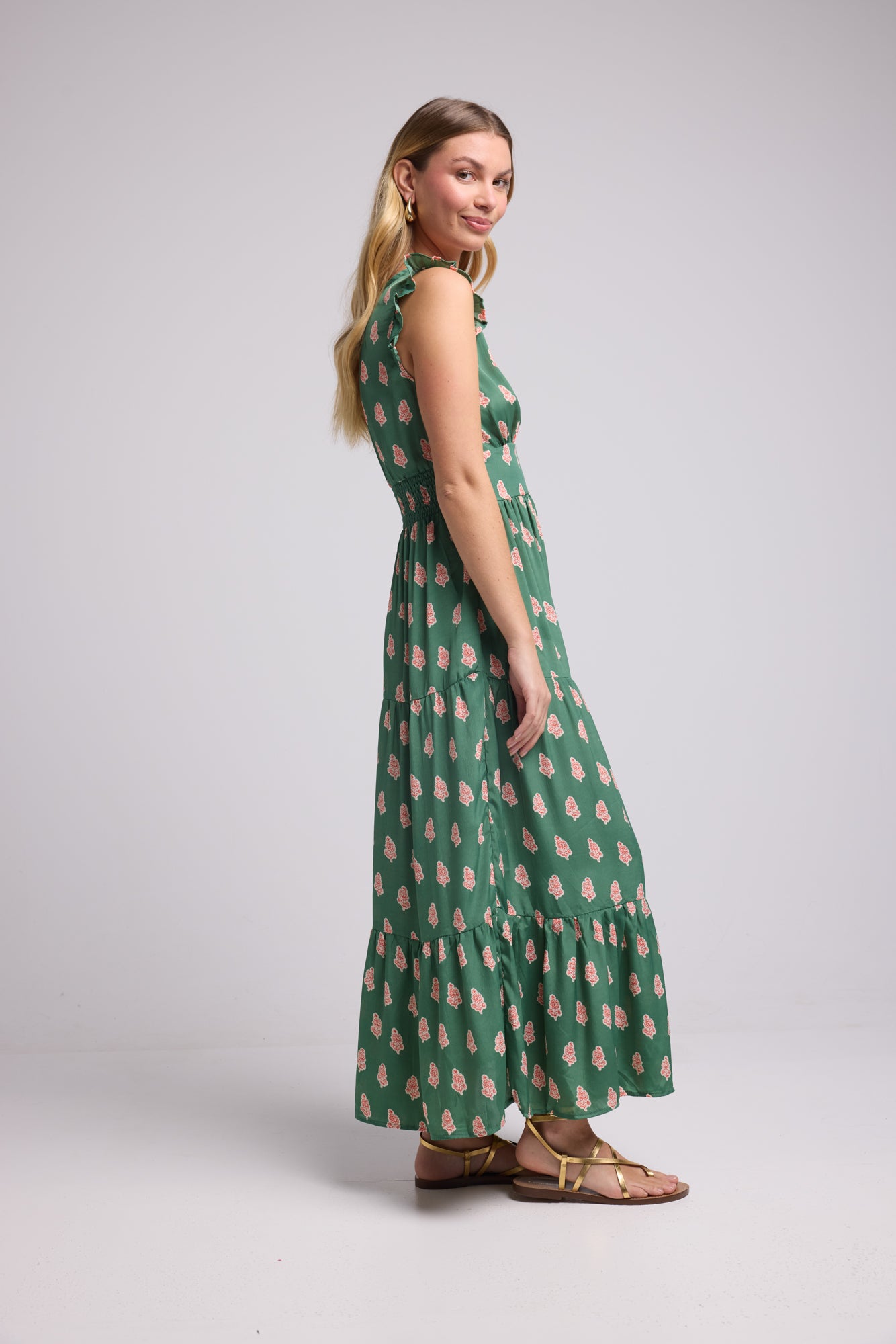 ROBE SANDY LONG GREEN P5003