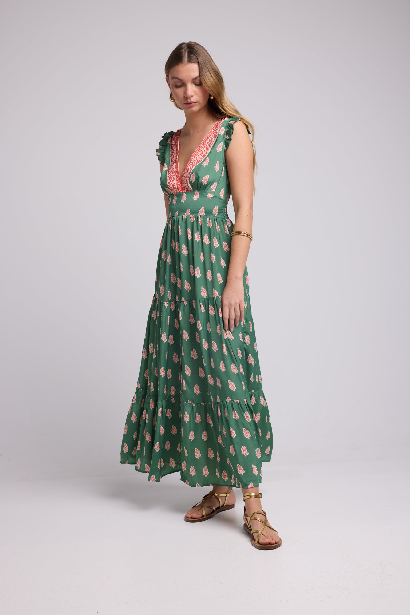 ROBE SANDY LONG GREEN P5003