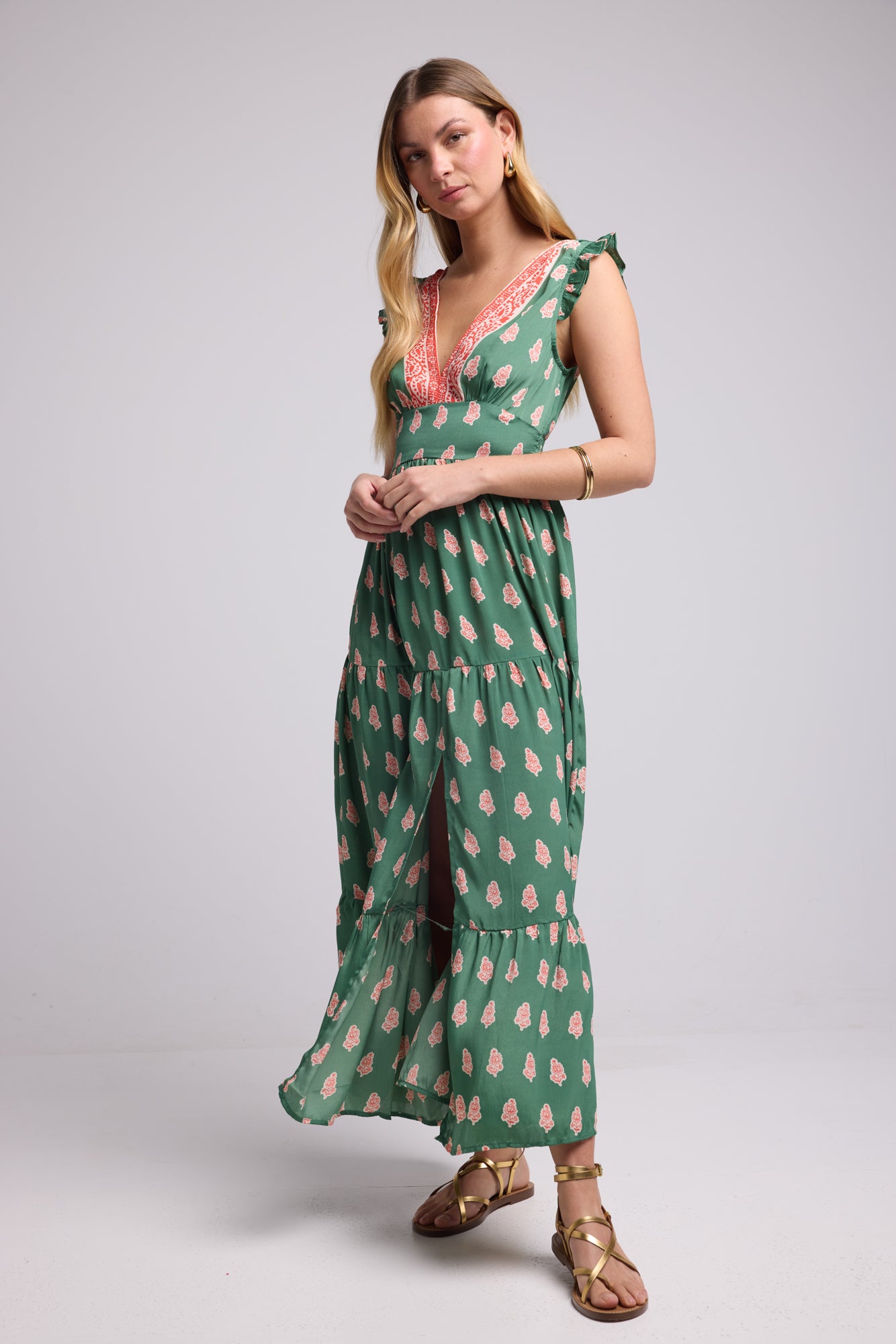 ROBE SANDY LONG GREEN P5003