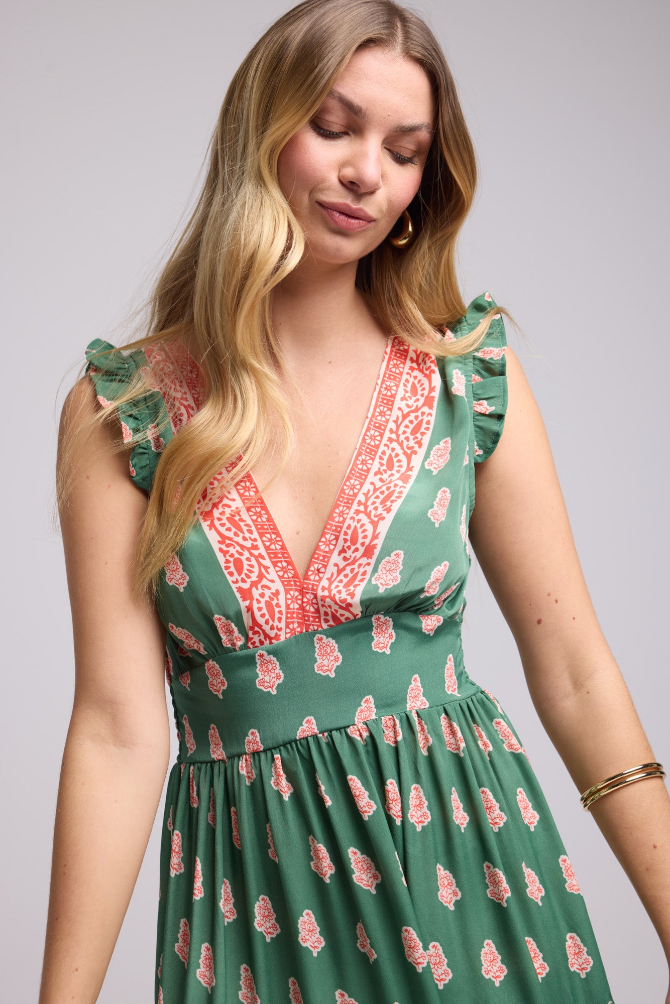 ROBE SANDY LONG GREEN P5003