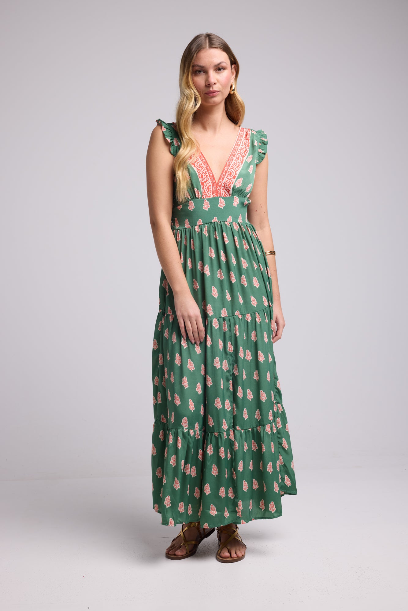 ROBE SANDY LONG GREEN P5003