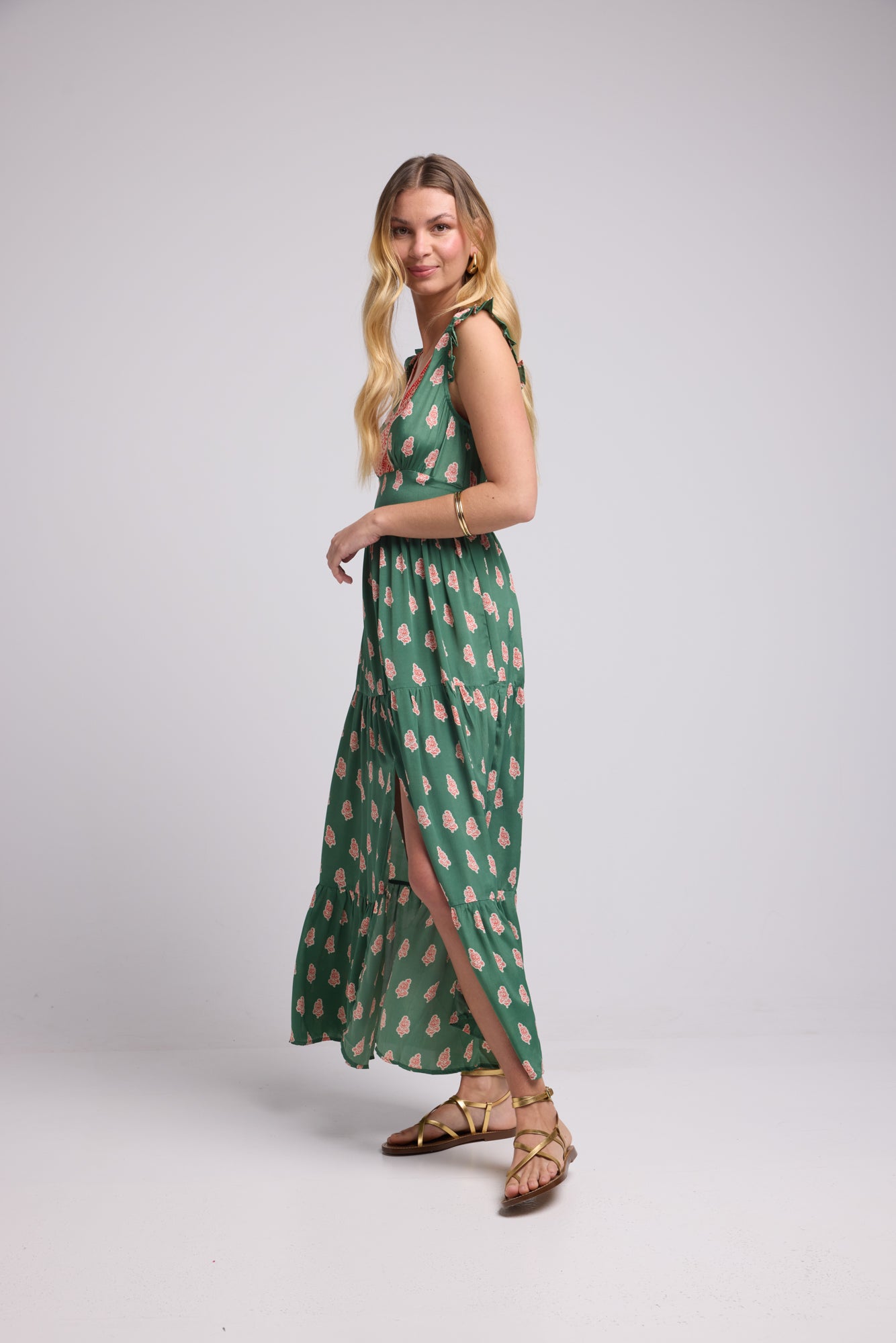 ROBE SANDY LONG GREEN P5003